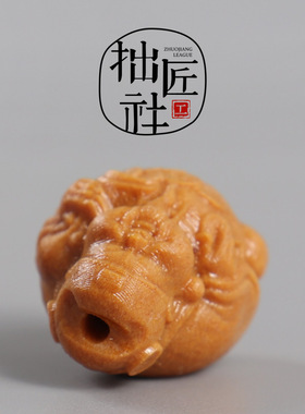 手工檀香木财神配饰 手作diy配件 手串手链挂坠吊坠