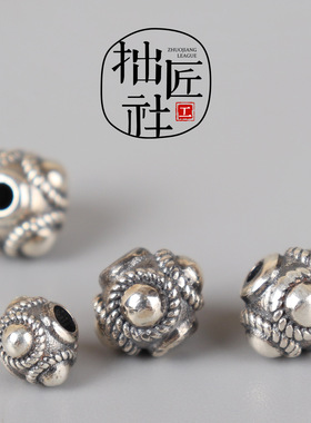 手工925银蜻蜓眼配珠 手串项链隔珠 手作diy配饰
