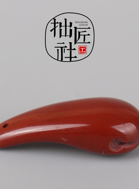 原矿阿拉善木鱼卡子 三色水滴卡子配饰 手串项链侧挂配件