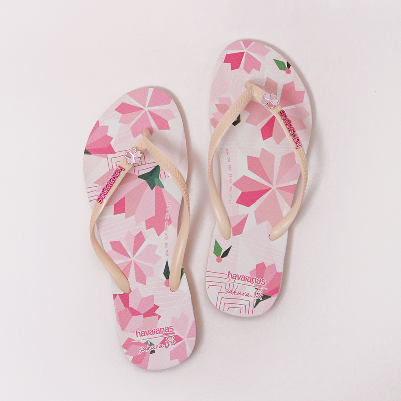 Havaianas哈唯纳Sakura樱花夹脚人字拖女夏海边平底防滑拖鞋新品 - 图0