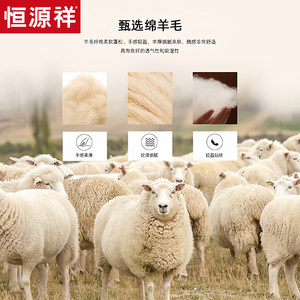 【纯羊毛】恒源祥羊毛衫男25冬新款加厚浮线提花青年男士休闲毛衣