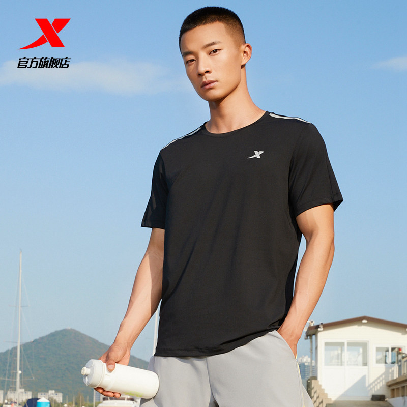 特步运动男短袖2023夏季新款t t恤 特步outlets店运动T恤