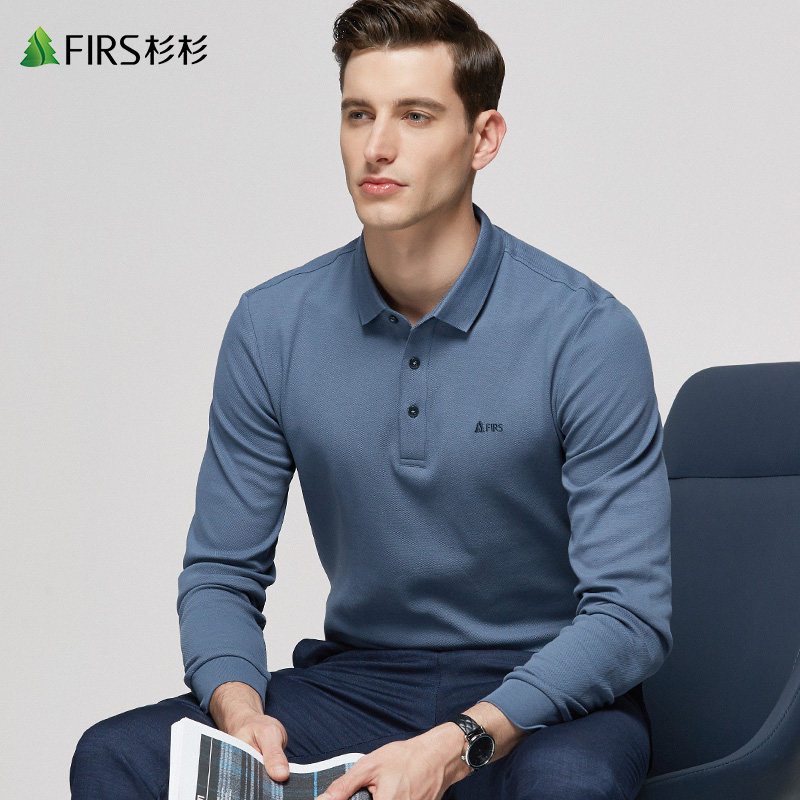 杉杉长袖2020秋季新款中年polo衫 杉杉outlets店T恤