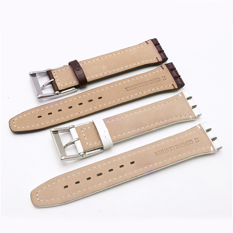 真皮表带适配斯沃琪腕带凹凸接口 tkn配件