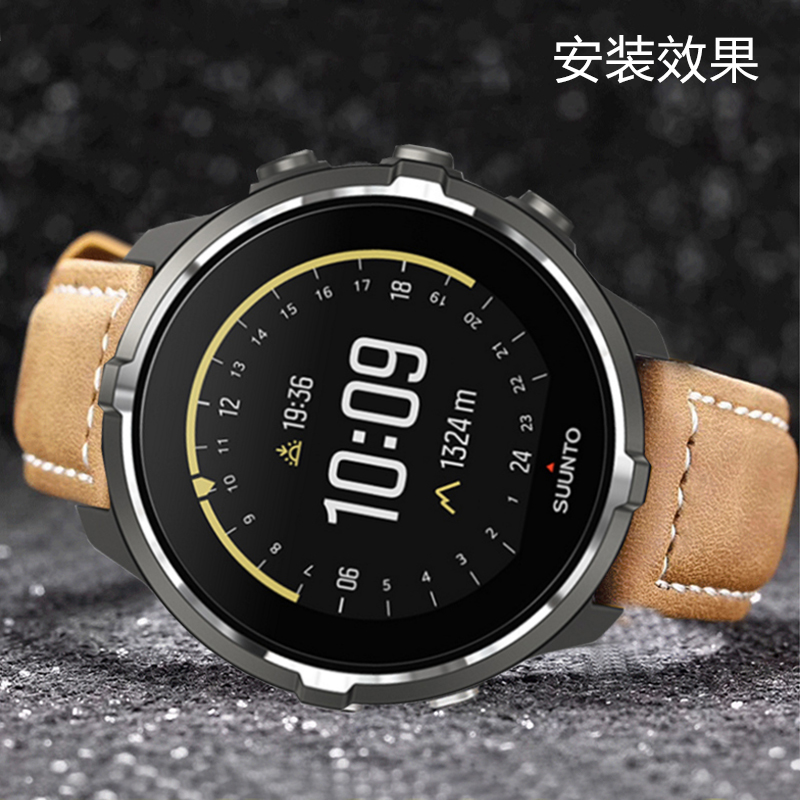 代用颂拓Suunto7/9 Baro/Suunto D5斯巴达远征阿尔法磨砂真皮表带-图2