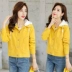 Áo ngắn nữ mùa xuân và mùa thu 2019 làn sóng mới Phiên bản Hàn Quốc của mùa học sinh lỏng lẻo nữ sinh mùa thu hoang dã - Áo khoác ngắn áo phao lông vũ nữ Áo khoác ngắn