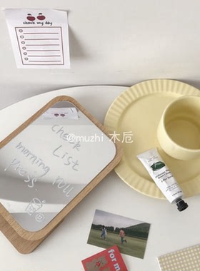 复古风桌面木质宿舍少女镜子