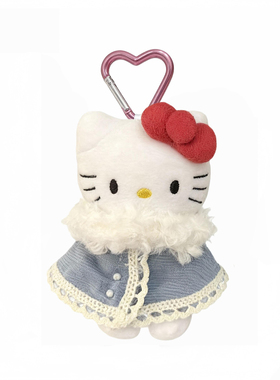 日本正版kitty圣诞棕色格纹斗篷