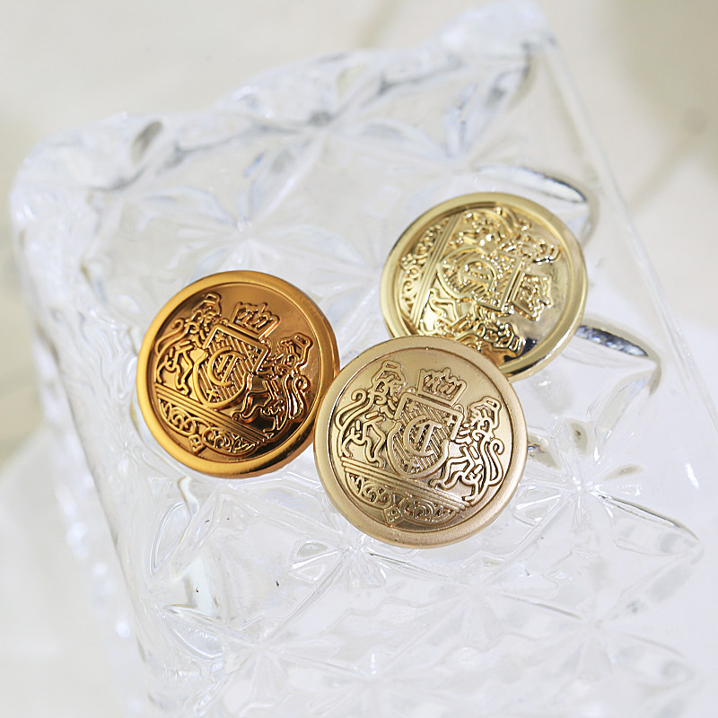 新版双狮盾牌金属纽扣英伦风上衣外套装饰扣女西装男大衣圆形扣子,淘宝优惠券,粉丝福利购,淘宝优惠卷