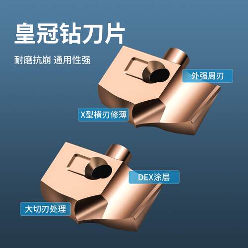 皇冠钻刀片刀头刀粒HCD硬质合金皇冠钻刀杆暴力U枪钻剑齿钻通用款 - 图1