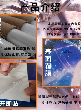 斗破苍穹海报墙贴纸萧炎云韵美杜莎动漫宿舍卧室超大自粘来图定制