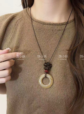 新中式树脂不规则吊坠项链