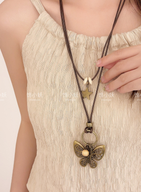 波西米亚复古古铜项链