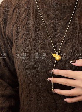 水滴吊坠简约设计师款金色小众