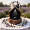 New style black walnut love-shaped ring box