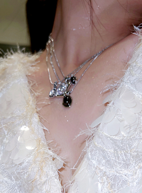 黑色系休闲个性小众设计多层项链