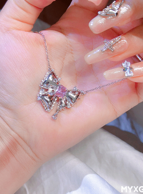 超美的不掉色蝴蝶结锁骨链