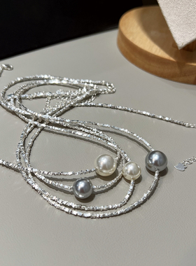 s925碎银几两珍珠项链正品爆款