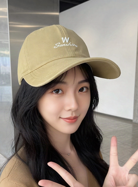加宽檐棒球帽女大头围鸭舌帽软顶防晒遮阳帽帽包脸洋气穿搭显脸小