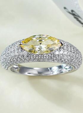 轻奢珠宝新款925银豪镶满钻5*10