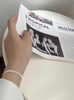 韩国网红李时仁同款925纯银四排光珠手链ins气质简约森系百搭手饰