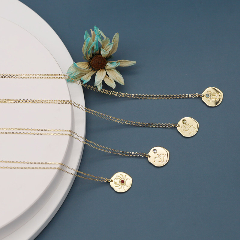 mscat星座女9k金守护石送女友颈链 无有乐园项链