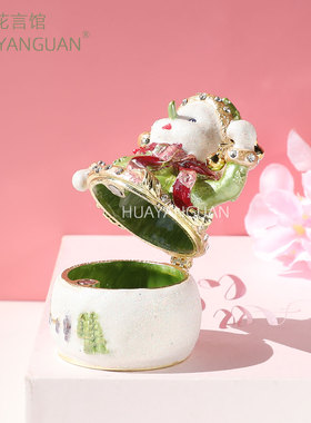 圣诞雪人白色雪花首饰盒