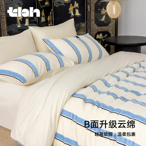 tbh野兽派家居床上四件套都市野兽黑豹法兰绒加厚保暖床品套件冬 - 图1