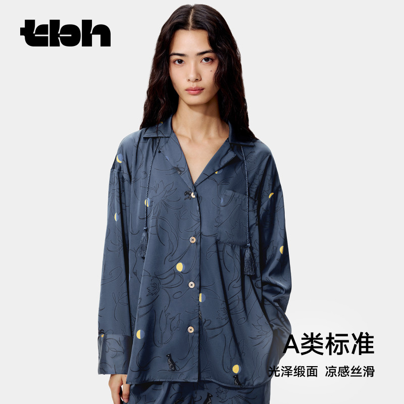 tbh野兽派家居都市野兽黑豹星光缎家居服男四季可外穿情侣睡衣女,淘宝优惠券,粉丝福利购,淘宝优惠卷