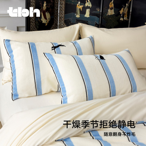 tbh野兽派家居床上四件套都市野兽黑豹法兰绒加厚保暖床品套件冬 - 图3