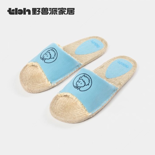 tbh野兽派家居小王子追星星麻底刺绣室内拖鞋夏季可外穿情侣凉拖 - 图3