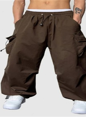 欧美长裤工装裤休闲多口袋束脚