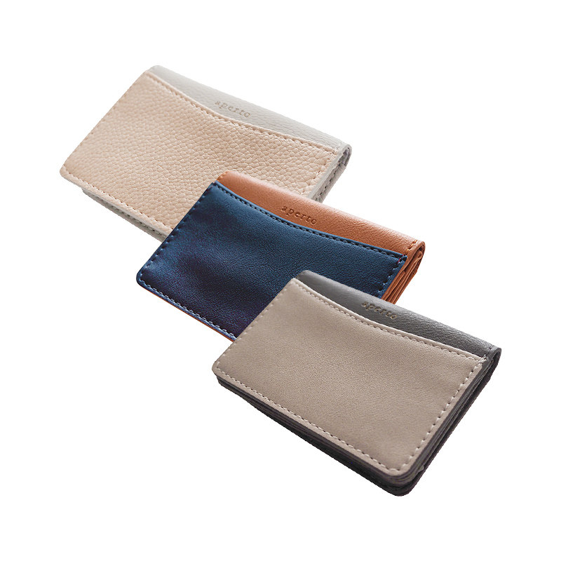 【特惠7折】MATOKA仿皮撞色折叠卡包名片夹时尚商务简约男女,淘宝优惠券,粉丝福利购,淘宝优惠卷