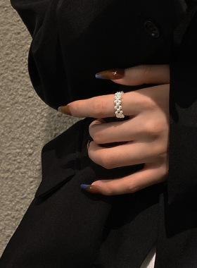 欧美风圆珠小豆豆戒指，女款食指