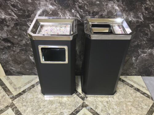 不锈钢圆形垃圾桶酒店环卫大堂立式烟灰户外果皮箱方形带内桶包邮 - 图0