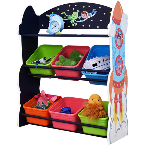 teamson迪生家儿童房玩具收纳盒置物架家用落地简易木制整理柜 - 图1
