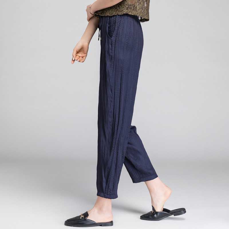 夏天宽松直筒夏裤三宅一生休闲裤 听己休闲裤