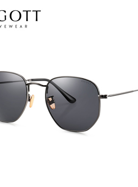 吉高特多边型金属偏光墨镜52031