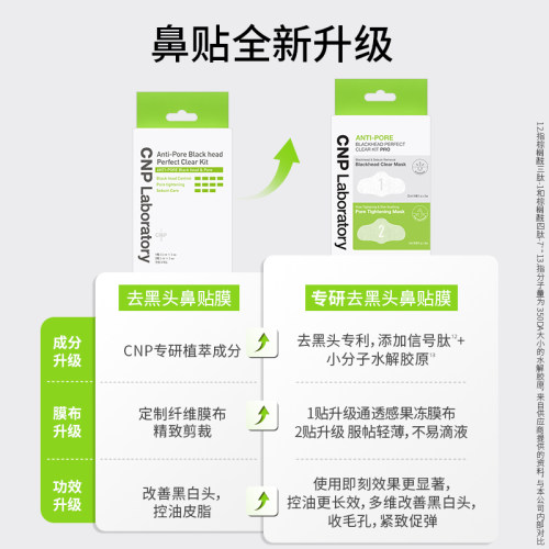 【官方旗舰】CNP希恩派专研去黑头鼻贴3组导出液收缩毛孔深层清洁 - 图0