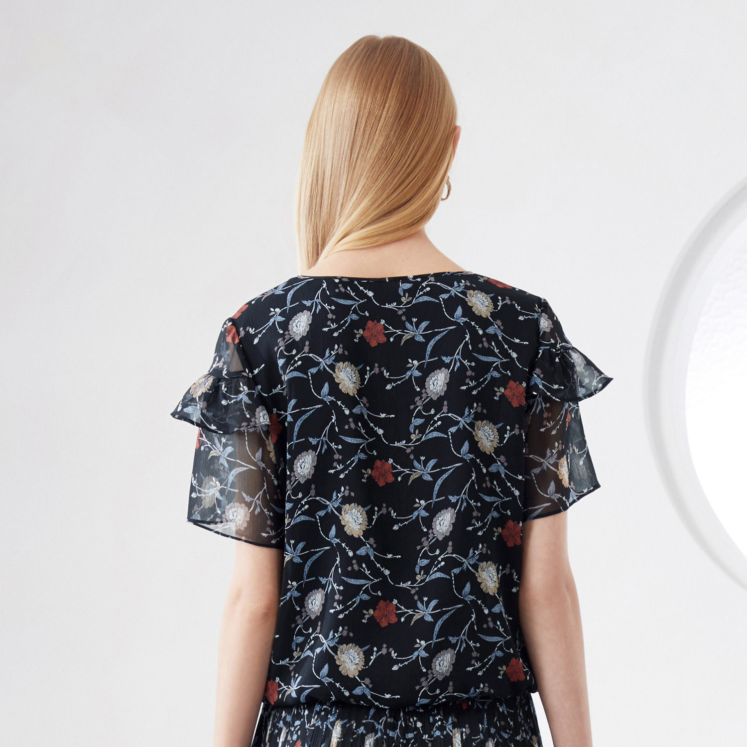 juzui /玖姿奥莱商场同款雪纺衫 玖姿outlets店蕾丝衫/雪纺衫