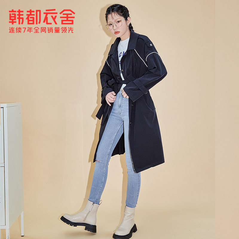 韩都衣舍outlets女2021新款风衣 韩都衣舍outlets店风衣