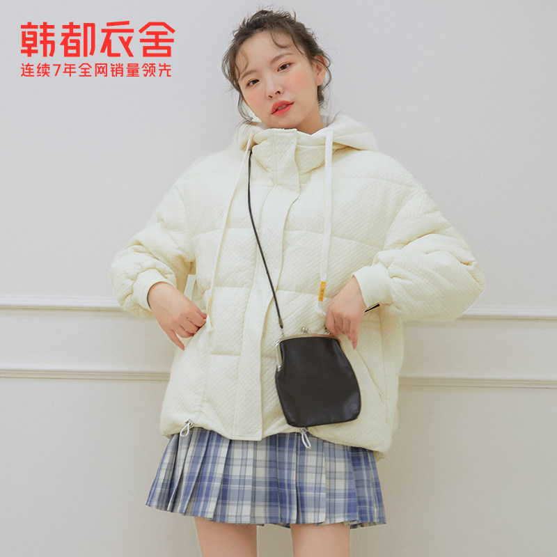 韩都衣舍outlets冬季菱形格羽绒服 韩都衣舍outlets店羽绒服