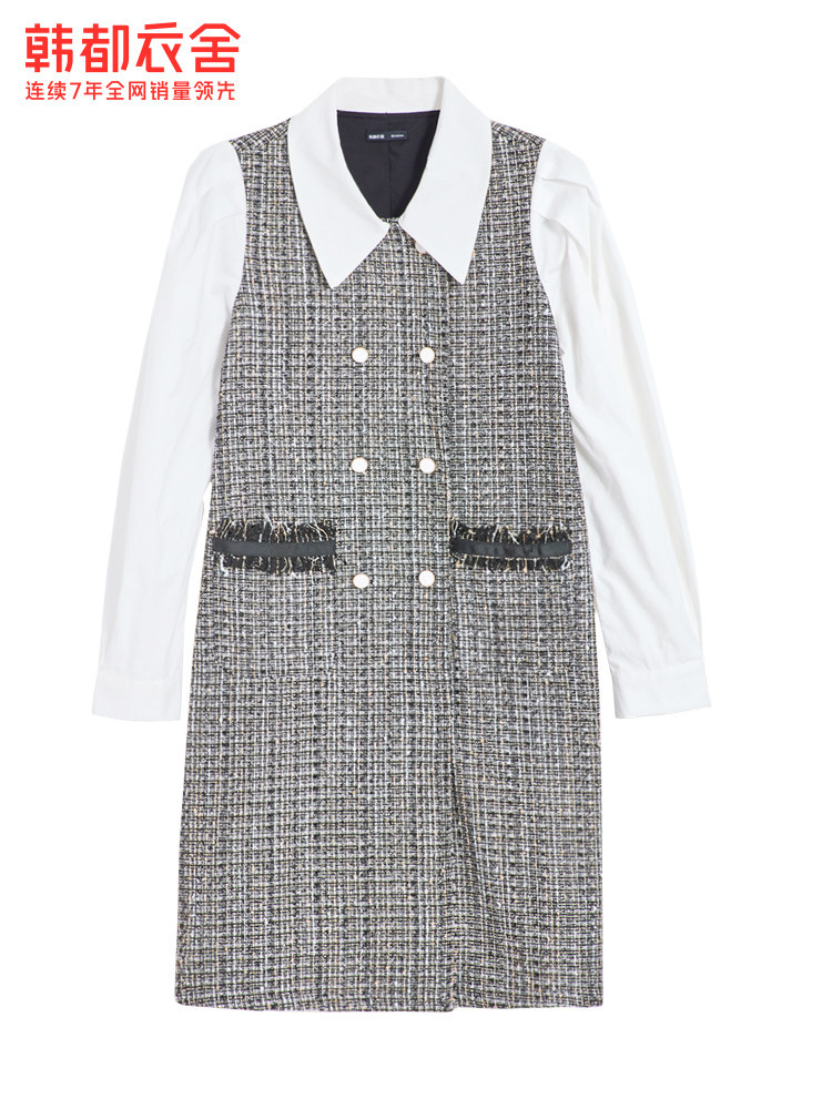 韩都衣舍outlets小个子显高衬衫裙 韩都衣舍outlets店连衣裙