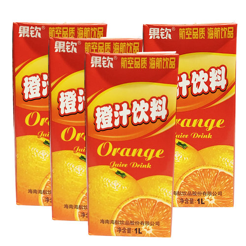 海南航空飞机饮品海航橙汁1L单瓶盒装浓缩果汁味饮料学生早餐聚会 - 图2