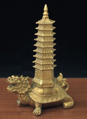 铜龙龟塔摆件 铜龙龟 文昌塔家居饰品工艺礼品摆件大小号