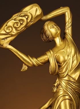 铜摆件女娲补天神话创意铜工艺品家居客厅办公室展示桌面铜摆