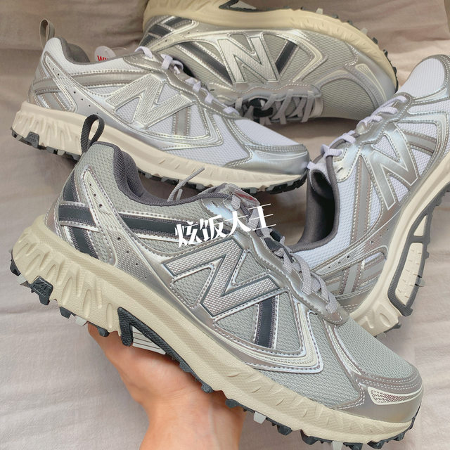 NB410 black and silver off-road wear-resistant mesh dad shoes