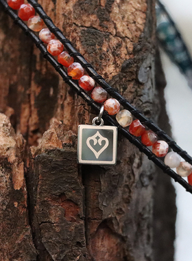 ff14职业吊坠定制钛钢吊牌黑骑黑魔纹钢色方形小牌激光定制饰品