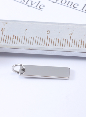 钛钢吊坠22×6mm钥匙扣配件可激光刻字挂圈饰品雕刻logo标志DIY
