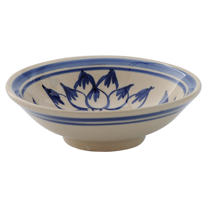 中式陶瓷葵斗碗复古斗笠小吃碗汤碗荷花商用大面碗青花瓷怀旧瓷碗-图3